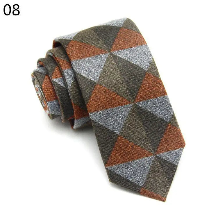 Fashion Men's Colourful Tie Cotton Formal Classic Plaid Ties Necktie Narrow Slim Skinny Cravate Narrow Thick Neckties For Man