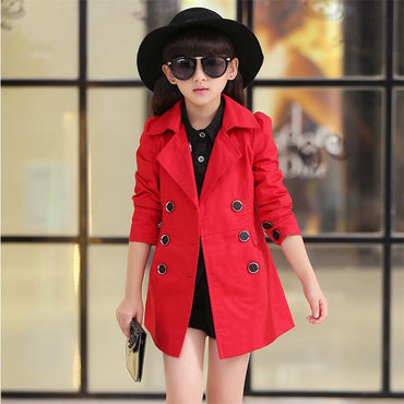 Girls Trench Coats Double Breasted coat Girls Clothing Tops Kids Windbreaker Autumn Outerwear 5-12 kids girls Jackets clothes