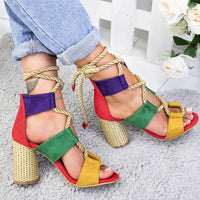 Women Sexy Pumps Lace Up High Heels Women Gladiator Sandals For Party Wedding Shoes