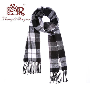 2022 Autumn Winter Women Cashmere Unisex Scarf Foulard Plaid Men Male Scarves Fashion Casual Scarfs Men Luxury Bufandas Hombre