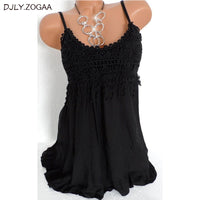 Plus Size Fashion Women Sexy vest dress Summer Sleeveless Top  Lace Tank Shirt  Blouse 7 Colors