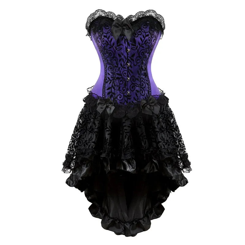 Sapubonva victorian corset dress gothic cosplay costume halter corset –  Mega Mart Center