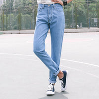 Vintage high waist jeans woman 2025 skinny black blue mom boyfriend jeans for women denim pants female trousers streetwear