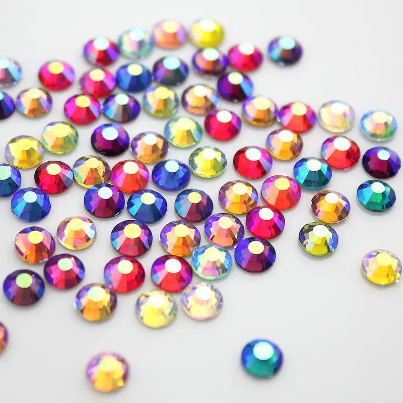 SS16 SS20 SS30 Glitter Rhinestone Crystal AB Non Hot Fix Flat back Rhinestone Apparel for Nail Art Fabric Garment