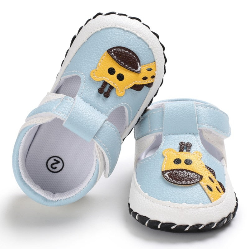 Fashion Newborn Baby Boys Shoes Cartoon Giraffes Print Cute Spring&Summer Boys Girls Shoes First Walkers 0-18M