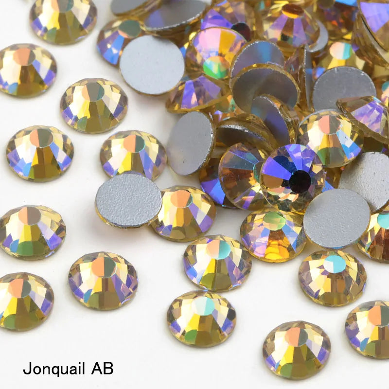 SS16 SS20 SS30 Glitter Rhinestone Crystal AB Non Hot Fix Flat back Rhinestone Apparel for Nail Art Fabric Garment
