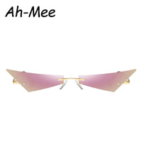 Sunglasses Women Men Rimless Small Cat Eye Sun Glasses Brand Designer Narrow Cateye Mirror Shades Female Streetwear