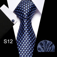 Fashion Business Silver Plaid Silk Men's Tie NeckTie 7.5cm Ties for Men Formal Luxury Wedding Quality Gravata group tie