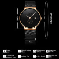 Relojes Hombre LIGE New Mesh Steel Men Watches Top Brand Luxury Ultra-thin Waterproof Quartz Watch Men Casual Sport Quartz Clock