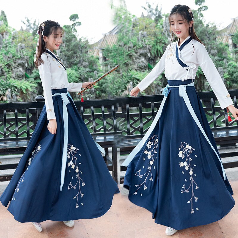 Hanfu Mulheres Women Plum Hanfu Costume Dress Fairy Skirt Fresh and Elegant Huaqing Pavilion Hanfu Clothing Chinese Style