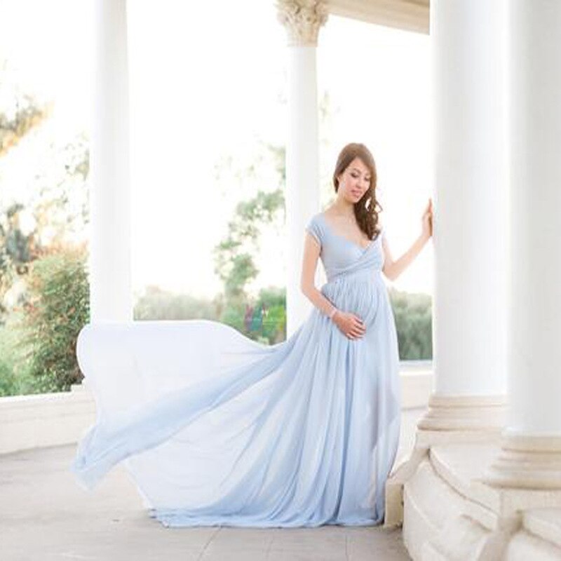 Chiffon Maternity Photography Props Dresses Sexy Pregnancy Dress Clothes For Pregnant Women Maxi Maternity Gown For Photo Shoots