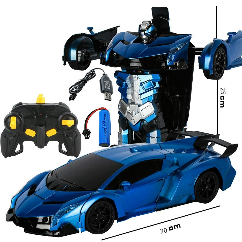 2.4Ghz Induction Transformation Robot Car 1:14 Deformation RC Car Toy led Light Electric Robot Models fightint Toys  Gifts