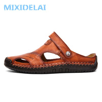 Summer Sandals Men Leather Classic Roman Sandals 2023 Slipper Outdoor Sneaker Beach Rubber Flip Flops Men Water Trekking Sandals