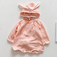 2021 New Autumn Kids Girl Long Sleeve Embroider Rompers Spring Infant Baby Girl Romper