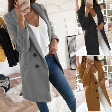 Casual Wool Blend Jackets Women Wool Jacket Female Plus Size Long Sleeve Winter Women Long Wool Coat Manteau Femme Hivers