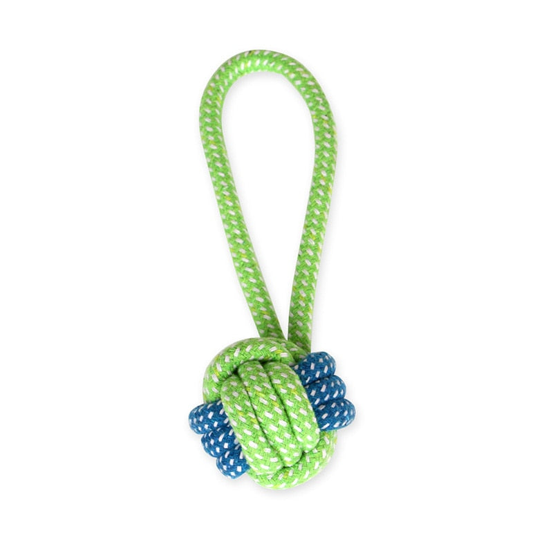 1pc Pet Dog Toy Rope Double Knot Cotton Braided Dog Rope