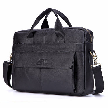 Men Genuine Leather Handbags Casual Leather Laptop Bags Male Business Travel Messenger Bags Men's Crossbody Shoulder Bag