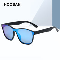 HOOBAN 2023 New Square Polarized Sunglasses Men Women Fashion Square Male Sun Glasses Brand Design One-piece Lens Shades UV400