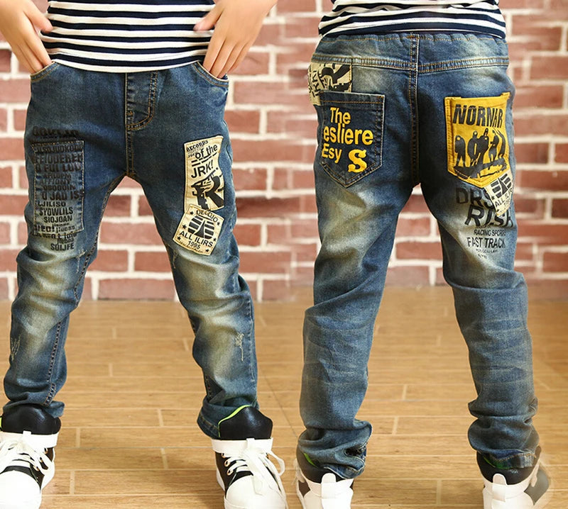 IENENS Boys Jeans Pants Child Denim Long Pants Spring Autumn Clothes 4-11 Years Kids Casual Trousers Young Boy Stretch Jeans