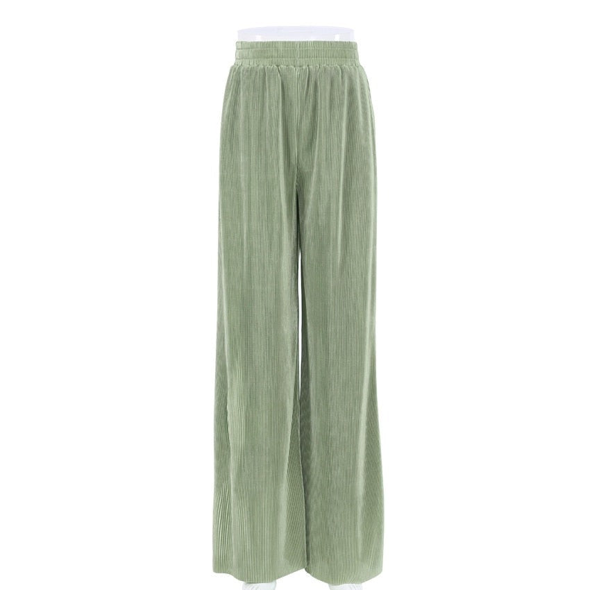 Sexy 18 Beige Pleated Wide Leg Pants Womens Pants Loose Trousers Officet Long Palazzo Pants