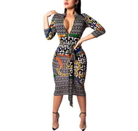 2019 Sexy Spring Print Women Casual Dress Zipper Stand Neck Half Sleeve Sexy Bodycon