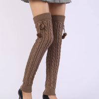 65cm Women's Long Leg Warmers Thickened Over Knee Warm Boot Cover Lolita Knitted Crochet Socks Boot Cuffs Pile Socks Party Dance