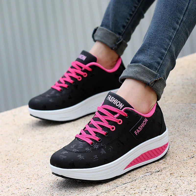 2020 Spring New Women Platform Rocking Shoes Casual Fashionable Womens Chunky Designer Sneakers Zapatillas Con Plataforma Mujer