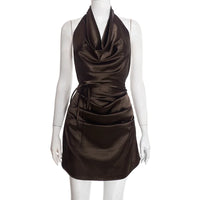 TA 2026 new summer swinging collar hanging product slim fit backless neck strap European and American dress AA3686