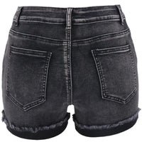 2025 New Women Summer Black Denim Shorts Fashion High Waist Elastic Shorts Jeans S-2XL Global Drop Shipping