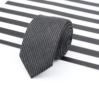 Men's  Business Diamond Check Tie Artificial Wool Cotton Dark Color Tie Striped Black Grey Necktie For Daily Accessory Paty Gift
