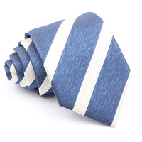 Business Man Accessories Men's Formal Tie Striped Blue Gray Necktie Wide Tie Gift For Man Office Wedding Party Cravat Free Shipp