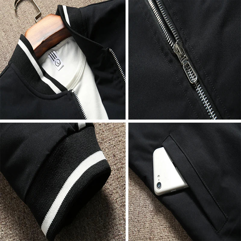 DIMUSI Autum Winter Men's Bomber Zipper Jacket Male Fashion Streetwear Pilot Coat Casual Slim Fit Baseball Jackets Men Clothing