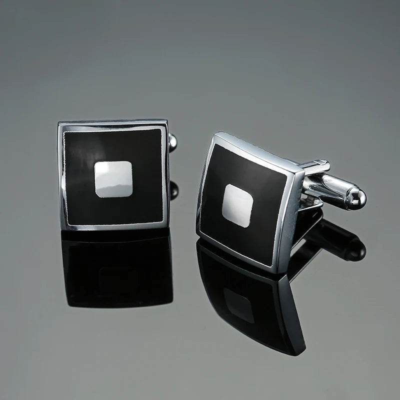 Classic French shirt Cufflinks High quality hand painted red blue black enamel button metal men's clothing accessories jewelry
