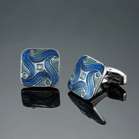 Classic French shirt Cufflinks High quality hand painted red blue black enamel button metal men's clothing accessories jewelry