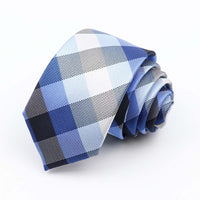 Fashion 6cm Narrow Polyester Necktie For Men Business Meeting Formal Jacquard Striped Plaid Skinny Tie Daily Wear Cravat Gift