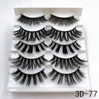 5 Pairs Faux Mink Eyelashes Fluffy Wispy Long Dramatic False Lashes Thick Volume Fake Eyelashes Natural Soft Extension Eyelash