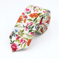 New Floral Elegant Tie For Men Women 100% Cotton Beautiful Flower Paisley Necktie Narrow Skinny Cravat Wedding Casual Corbatas