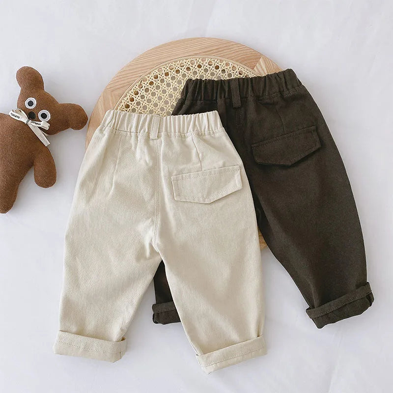 MILANCEL 2024 Spring Autumn Solid Kids Boys Straight Pants Fashion Children Clothing Trousers Brief Jeans for 1-6 Years