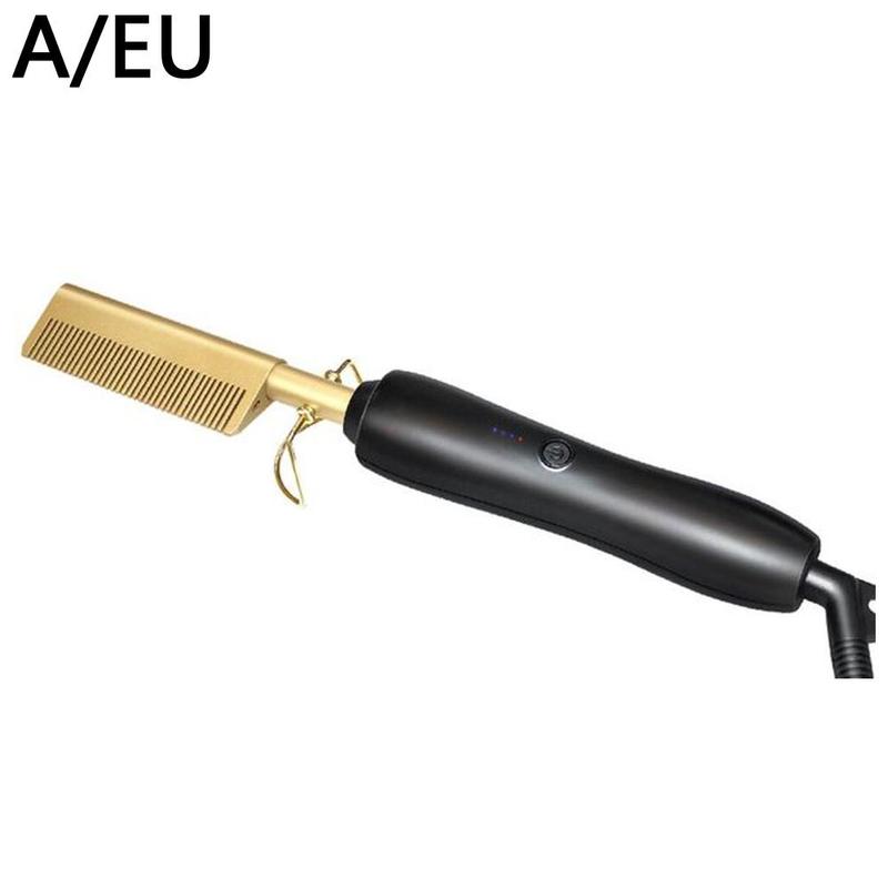 Hair Straightener Electric Straightening Comb Hot Heating Hair Styler Curler Hair Iron Straight Corrugation Comb Comb Curli E6D1