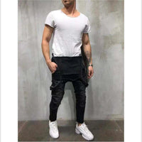 High Quality Men's Ripped Jeans Jumpsuits Hi Street Distressed Denim Bib Overalls For Man Suspender Pants Size XXXL Denim Pants