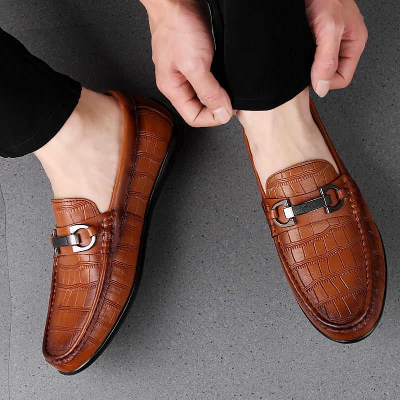 Men Loafers Real Leather Shoes Fashion Men Boat Shoes Brand Men Casual Leather Shoes Male Flat Shoes 2019 New Big Size 45 C4