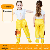 Cartoon Dinosaur Style Kids Rain Pants Boys And Girls Students Kids Waterproof Pants Fashion Children Rain Pants