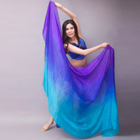 Silk Shawl For Belly Dancing Shawls Belly Dance Silk Veil Scarves Face Customized Hand Thrown Scarf Gradient 200cm 250cm 270cm