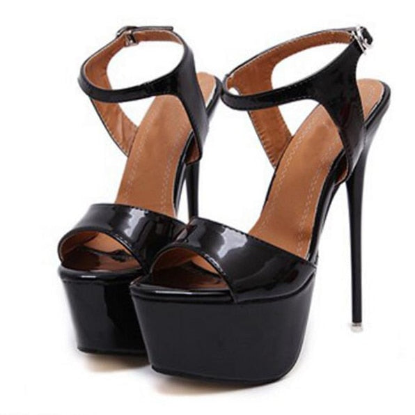 Sexy Ankle Strap Heels Platform Sandals Party Shoes For Women Wedding Pumps 16cm High Heels