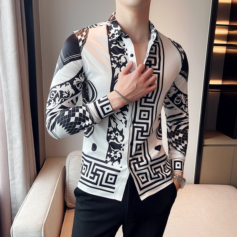 Luxury Long Sleeve Mens Baroque Shirts Dress Autumn Party Prom Wear Sl – Mega Mart Center Luxury Long Sleeve Mens Baroque Shirts Dress Autumn Party Prom Wear Sl – Mega Mart Center
