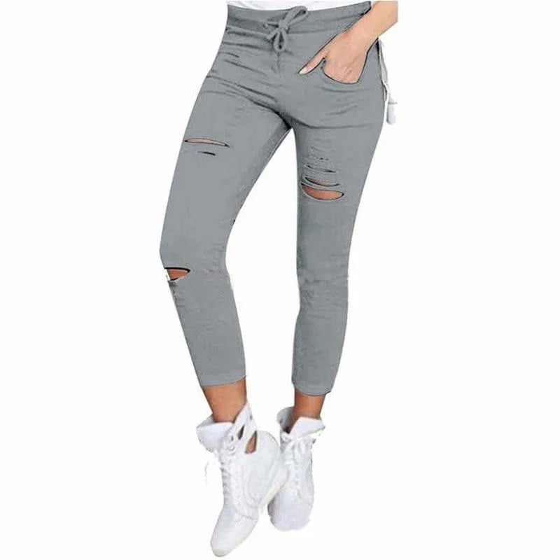 2023 New Ripped Jeans for Women Women Big Size Ripped Trousers Stretch Pencil Pants Leggings Women Jeans High Quality