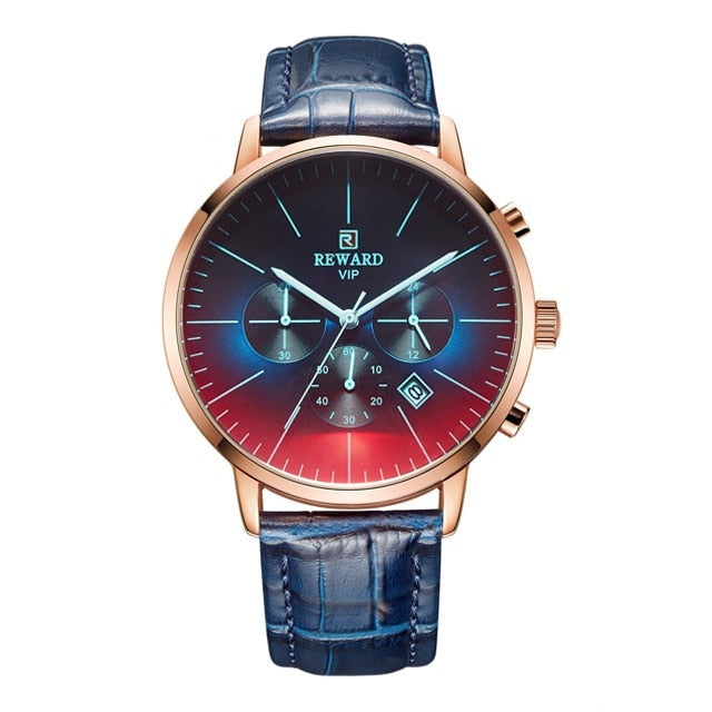 2023 New Fashion Color Bright Glass Watch Men Top Luxury Brand Chronograph Men