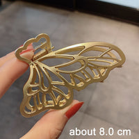 Elegant Gold Silver Hollow Geometric Metal Hair Claw For Women Long Thick Hair Holder Hair Claw Clip Fashion Hair Accessories