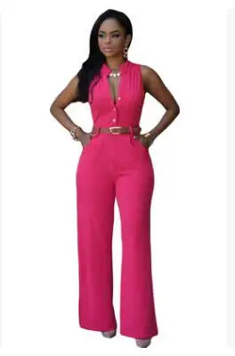 Women v-neck wide leg pants rompers women jumpsuit sexy jumpsuits for women  women's jumpsuits female clothes