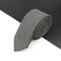 High Quality Classical Color Black Grey Skinny 100% Wool Tie Men Necktie For Business Meeting Fashion Shirt Dress Accessories